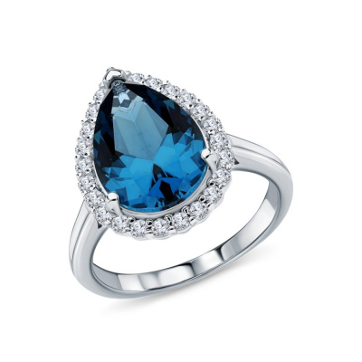 Серебряное кольцо с фианитами и алпанитом