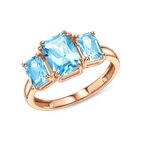 Золотое кольцо с топазами природными