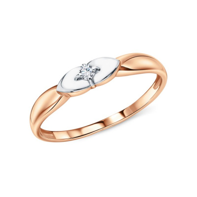 Золотое кольцо с бриллиантами природными