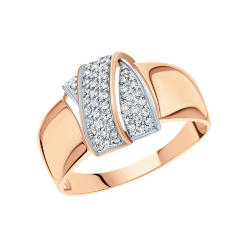 Золотое кольцо с фианитами