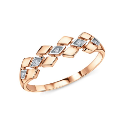 Золотое кольцо с бриллиантами природными