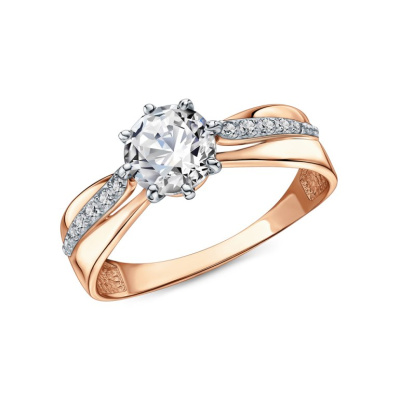 Золотое кольцо с фианитами