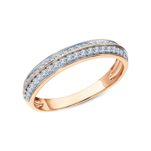 Золотое кольцо с бриллиантами природными