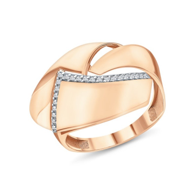 Золотое кольцо с фианитами