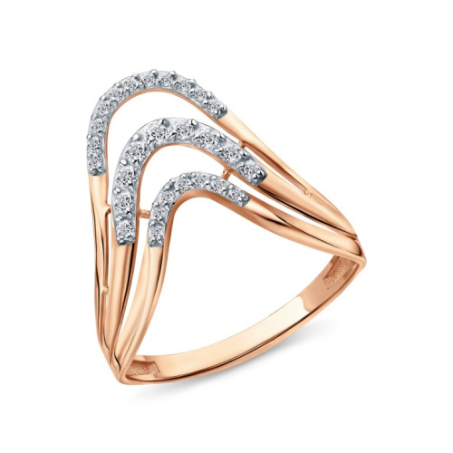 Золотое кольцо с фианитами