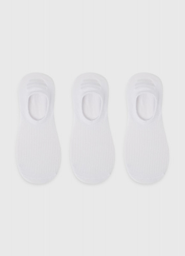 Подследники в рубчик, 3 пары, Белый