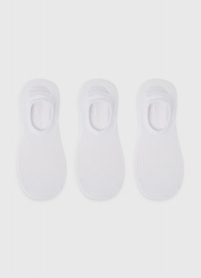 Подследники в рубчик, 3 пары, Белый