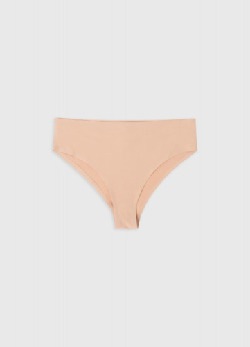 Бесшовные трусы средней посадки, Бежевый