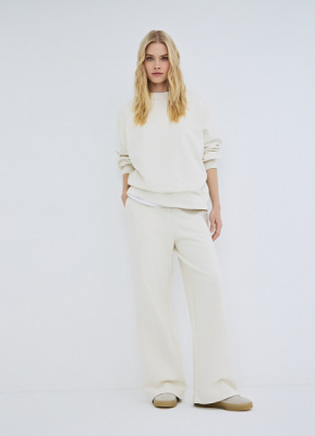 Базовые широкие брюки, Бежевый