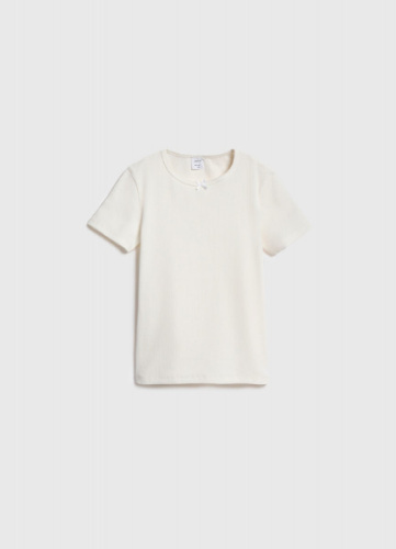 Футболка в рубчик для девочек, Белый