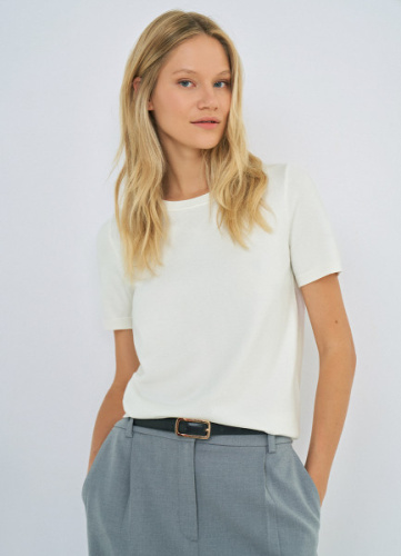 Базовый джемпер с коротким рукавом, Белый