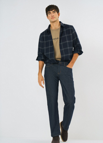 Куртка-рубашка в клетку, Синий