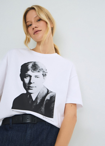 Футболка с портретом Есенина O'STIN x Яндекс Книги, Белый