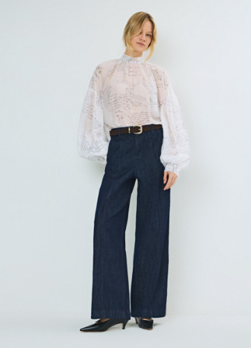 Широкие джинсы O'STIN x Яндекс Книги, Синий