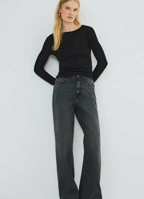 Широкие джинсы со средней посадкой, Серый