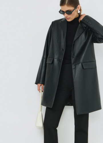 Плащ из искусственной кожи, Черный