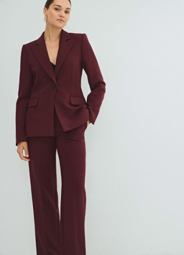 Однобортный приталенный жакет, Фиолетовый