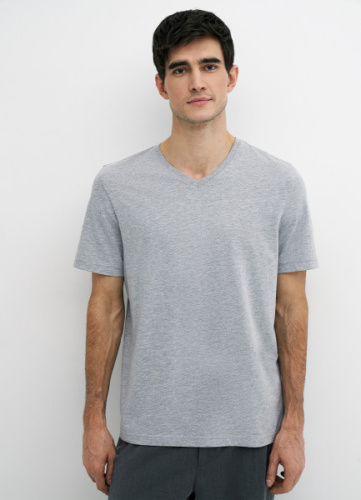 Футболка с V-образным вырезом, Серый