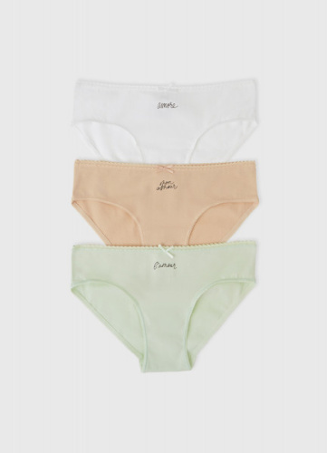 Трусы для девочек, 3 шт., Бежевый