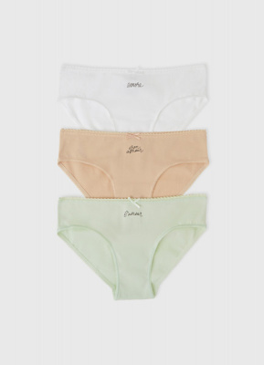 Трусы для девочек, 3 шт., Бежевый