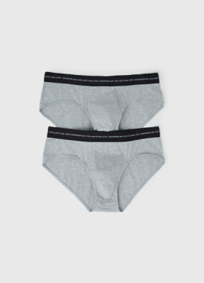 Трусы-брифы, 2 шт., Серый