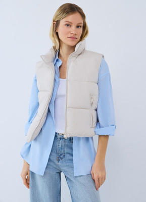 Утеплённый стёганый жилет, Бежевый