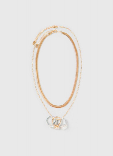 Колье с тремя кольцами O'STIN x Яндекс Книги, Золотой