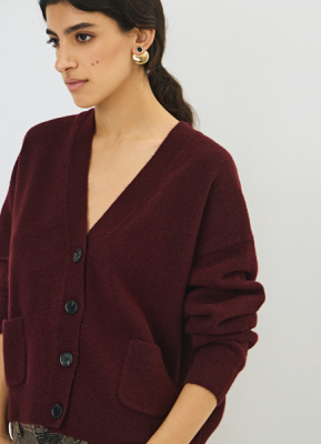 Кардиган из мягкой пряжи с шерстью, Фиолетовый