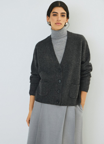 Кардиган из мягкой пряжи с шерстью, Серый