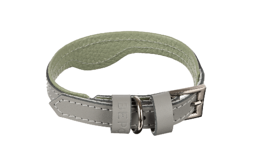 Кожаный ошейник для кошек и маленьких собак Mint-Grey