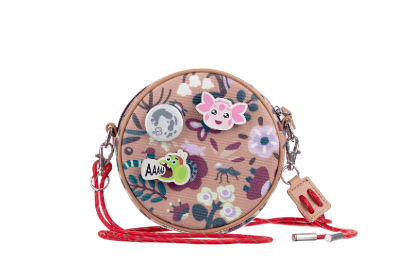 Сумка маленькая круглая Луна канвас Beige