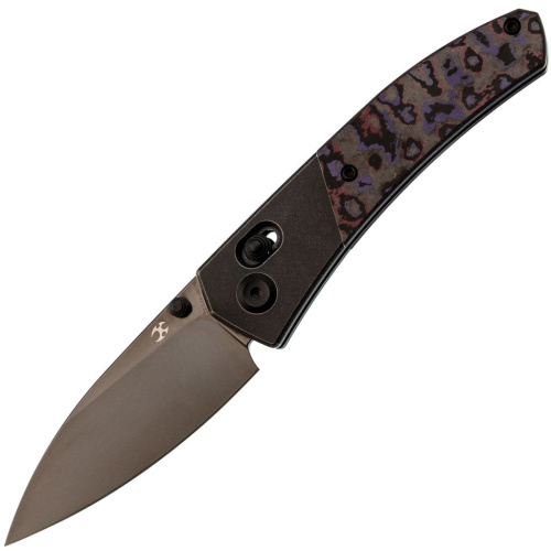 Складной нож Kansept Dako mirror DLC сталь S35VN, рукоять Ti/Purple Haze FatCarbon