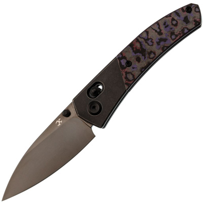Складной нож Kansept Dako mirror DLC сталь S35VN, рукоять Ti/Purple Haze FatCarbon