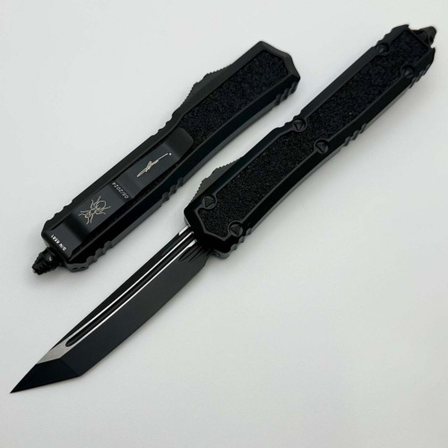 Автоматический нож Microtech Makora, сталь М390, рукоять алюминий, черный