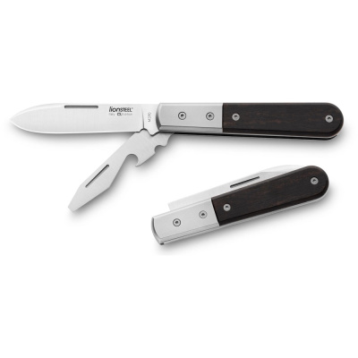 Складной нож + открывалка LionSteel Barlow Roundhead, сталь M390, рукоять титан/эбеновое дерево
