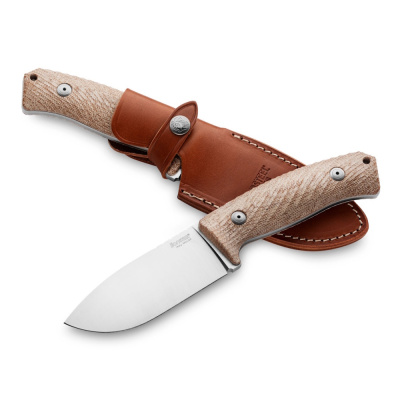 Нож с фиксированным клинком LionSteel M3, сталь Niolox, рукоять микарта, бежевый