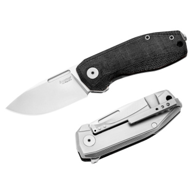 Складной нож LionSteel NANO, сталь MagnaCut, рукоять титан/микарта, черный