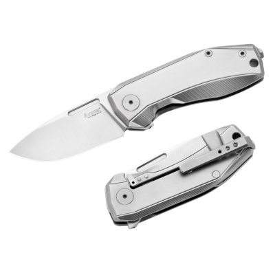Складной нож LionSteel NANO, сталь MagnaCut, рукоять титан, серый