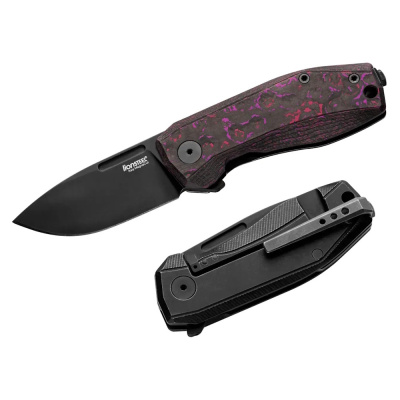 Складной нож LionSteel NANO Purple Haze, сталь MagnaCut, рукоять карбон/титан