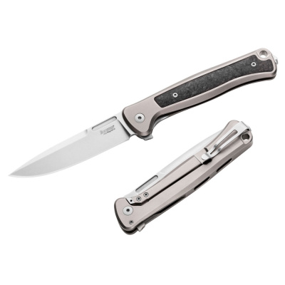 Складной нож LionSteel Skinny Titanium, сталь MagnaCut, рукоять титан, серый