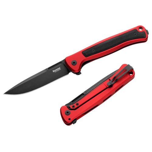 Складной нож LionSteel Skinny Aluminium, сталь MagnaCut, рукоять алюминий/микарта, красный/черный