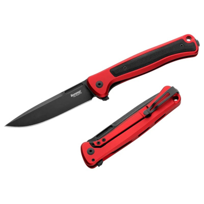Складной нож LionSteel Skinny Aluminium, сталь MagnaCut, рукоять алюминий/микарта, красный/черный