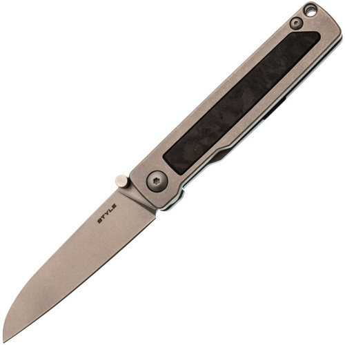 Складной нож Mr.Blade Style stonewashed сталь N690, рукоять Grey Titanium