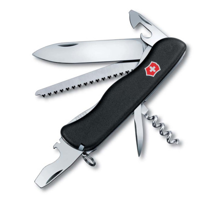 Нож перочинный Victorinox Forester, сталь X50CrMoV15, рукоять нейлон, черный, 11 функций, 111мм