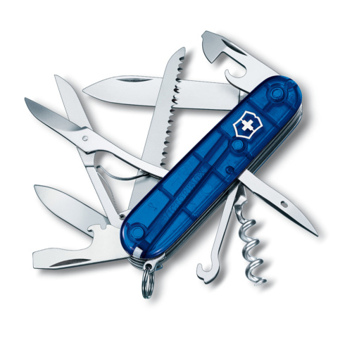 Нож перочинный Victorinox Huntsman, сталь X55CrMo14, рукоять Cellidor®, синий, 15 функций, 91мм