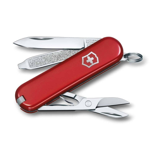 Нож перочинный Victorinox Classic SD Colors, Style Icon (0.6223.G) красный, 7 функций 58мм
