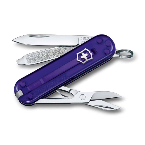 Нож перочинный Victorinox Classic SD Colors, Persian Indigo, прозрачный, 7 функций, 58мм