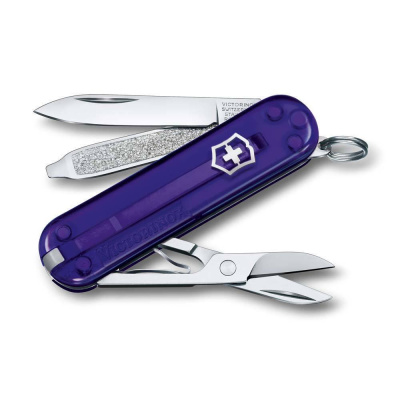 Нож перочинный Victorinox Classic SD Colors, Persian Indigo, прозрачный, 7 функций, 58мм