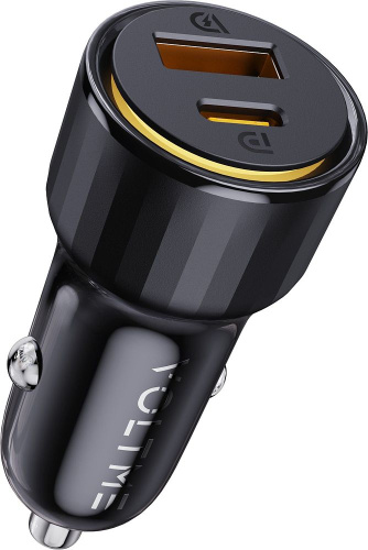 Автомобильное зарядное устройство VOLTME Cazo USB-A+USB-C, 48Вт, черный черный