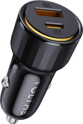 Автомобильное зарядное устройство VOLTME Cazo USB-A+USB-C, 48Вт, черный черный